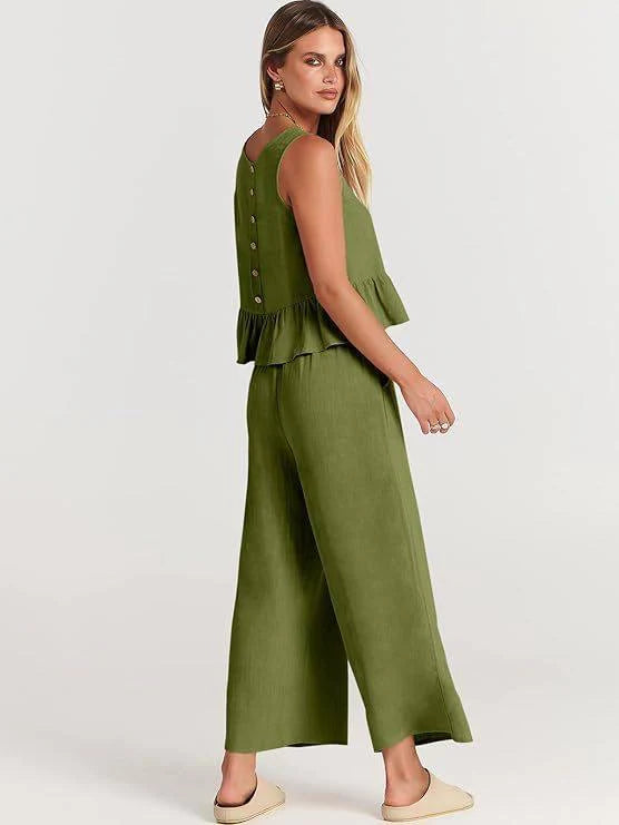 Ensemble deux pièces volanté pour femme