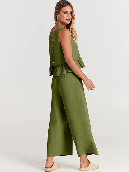 Ensemble deux pièces volanté pour femme