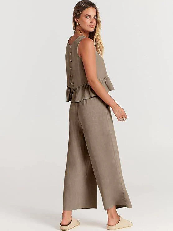 Ensemble deux pièces volanté pour femme