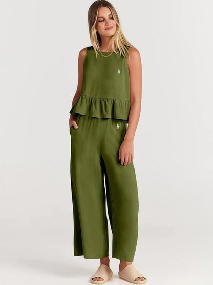 Ensemble deux pièces volanté pour femme