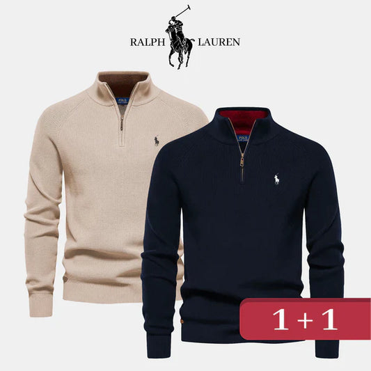 Pull col zippé R&amp;L 1+1 (DÉSTOCKAGE)