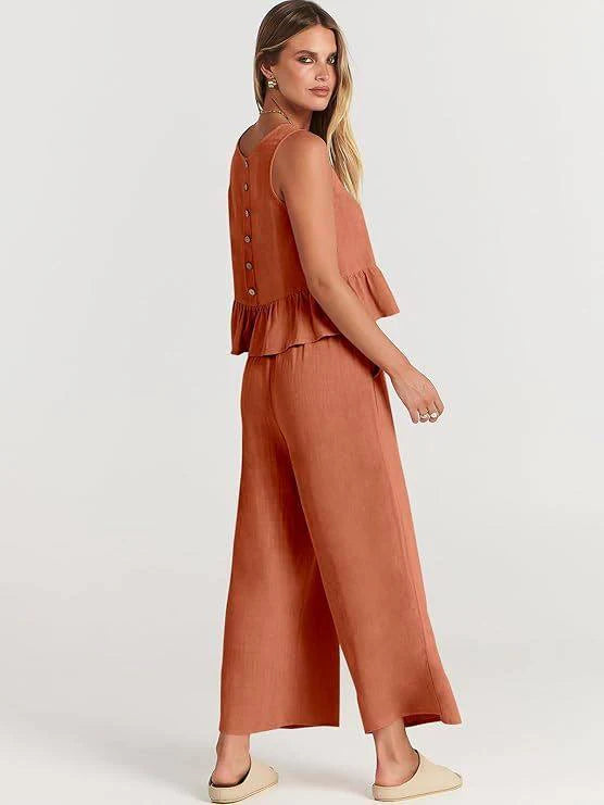 Ensemble deux pièces volanté pour femme