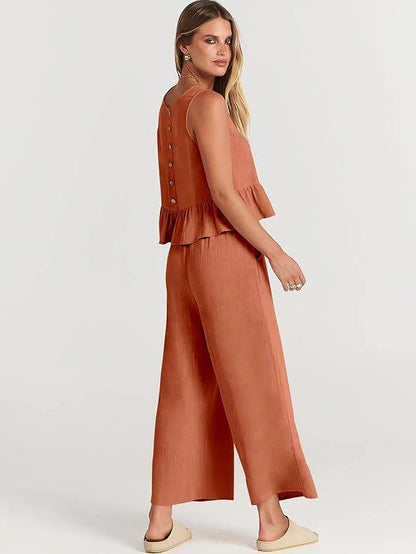 Ensemble deux pièces volanté pour femme