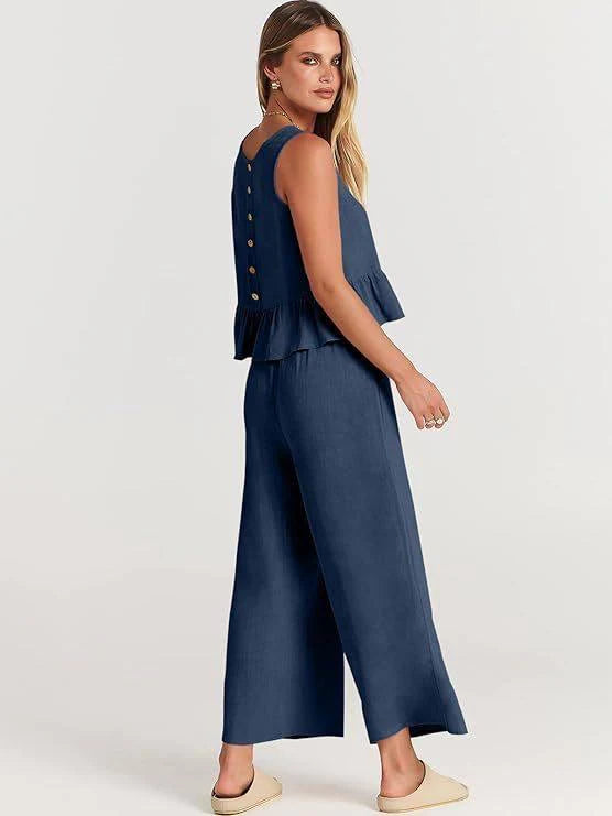 Ensemble deux pièces volanté pour femme